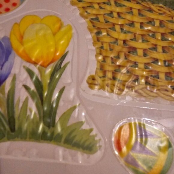 Vintage Eureka Easter Holiday Window Cling Decor Bunny Egg Chic - Picture 3 of 10